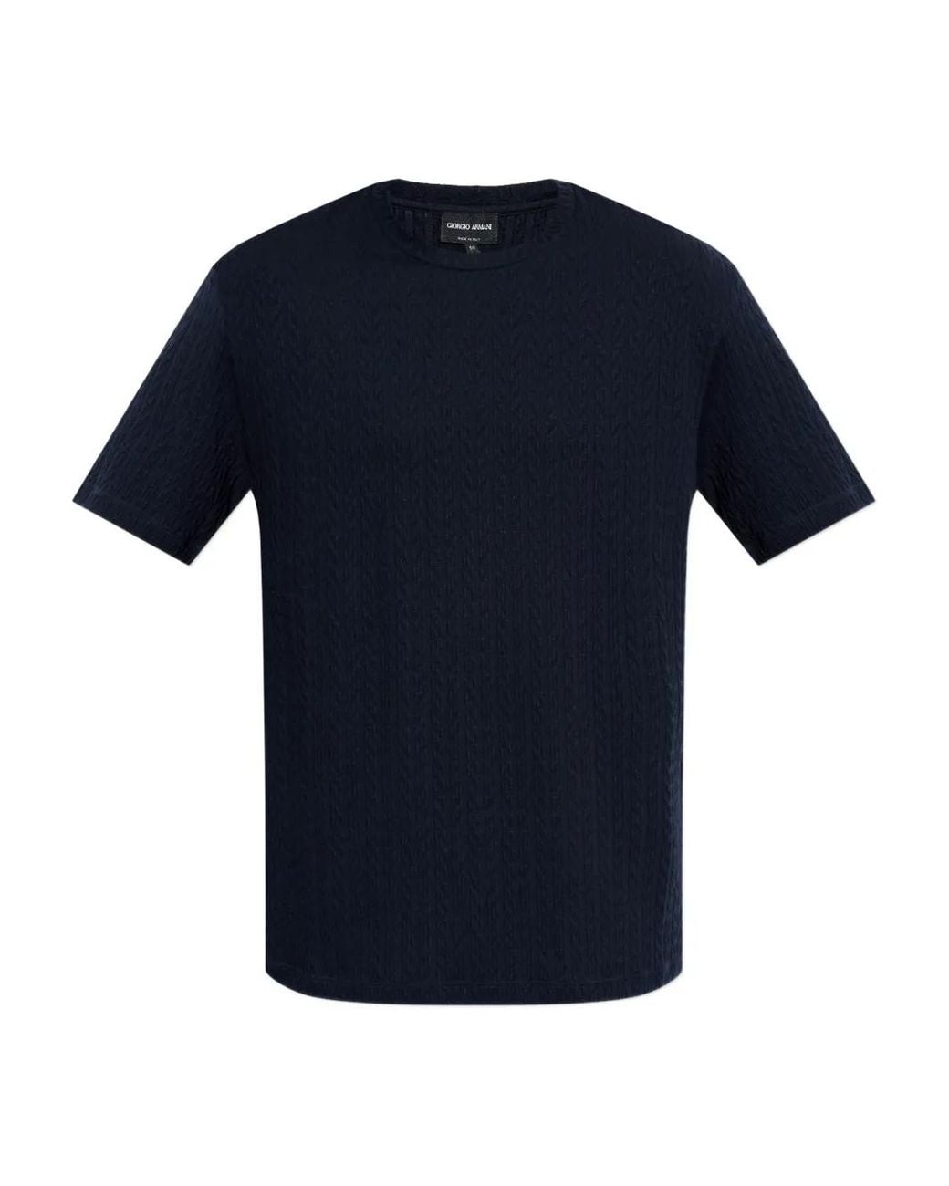 Giorgio Armani Blue Textured T-Shirt for men