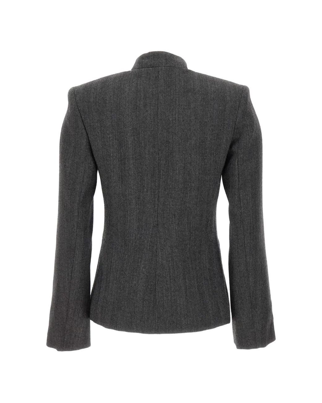 Coperni Black Herringbone-Pattern Asymmetrical-Fastening Jacket