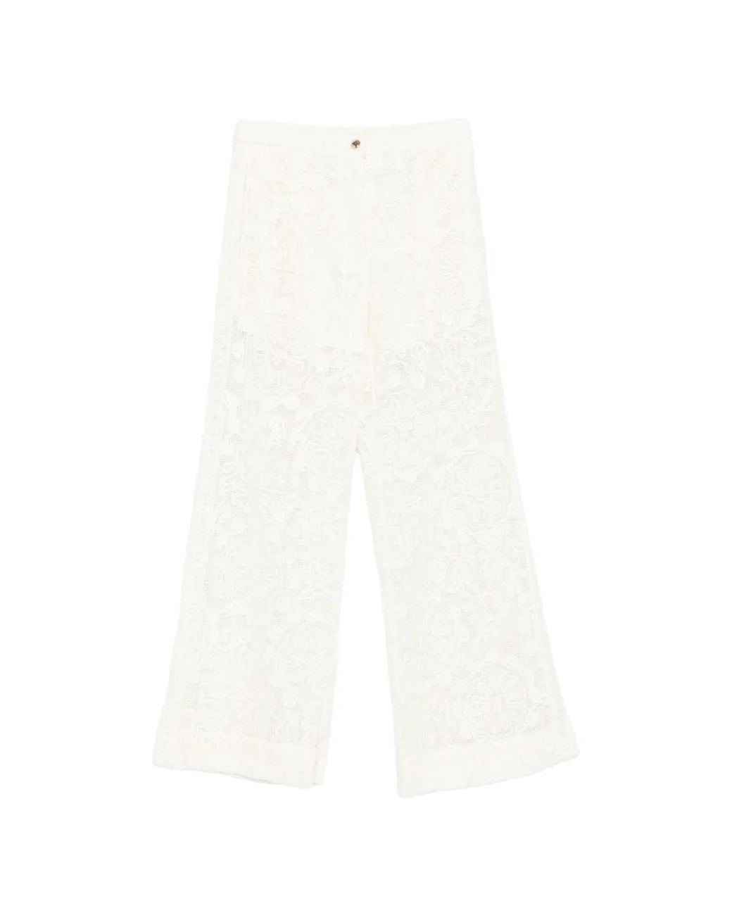 Maje White Giupure Lace Trousers