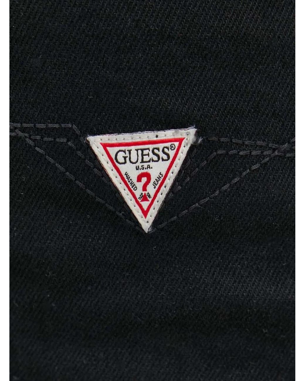 Guess Black Logo-Plaque Jeans for men