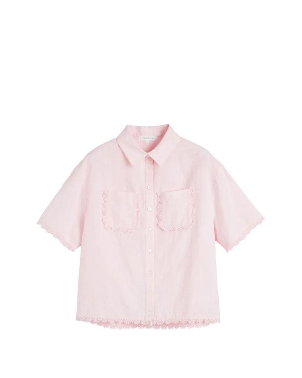 Chinti & Parker Pink Scallop-Trim Shirt