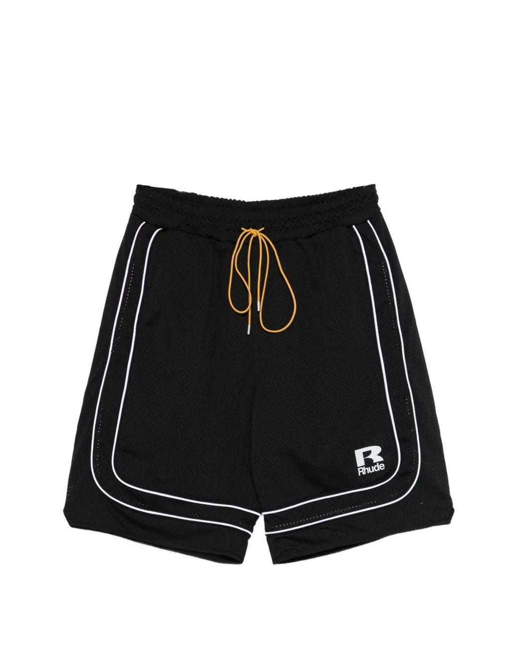 Rhude Black Baggy Mesh Basketball Short for men