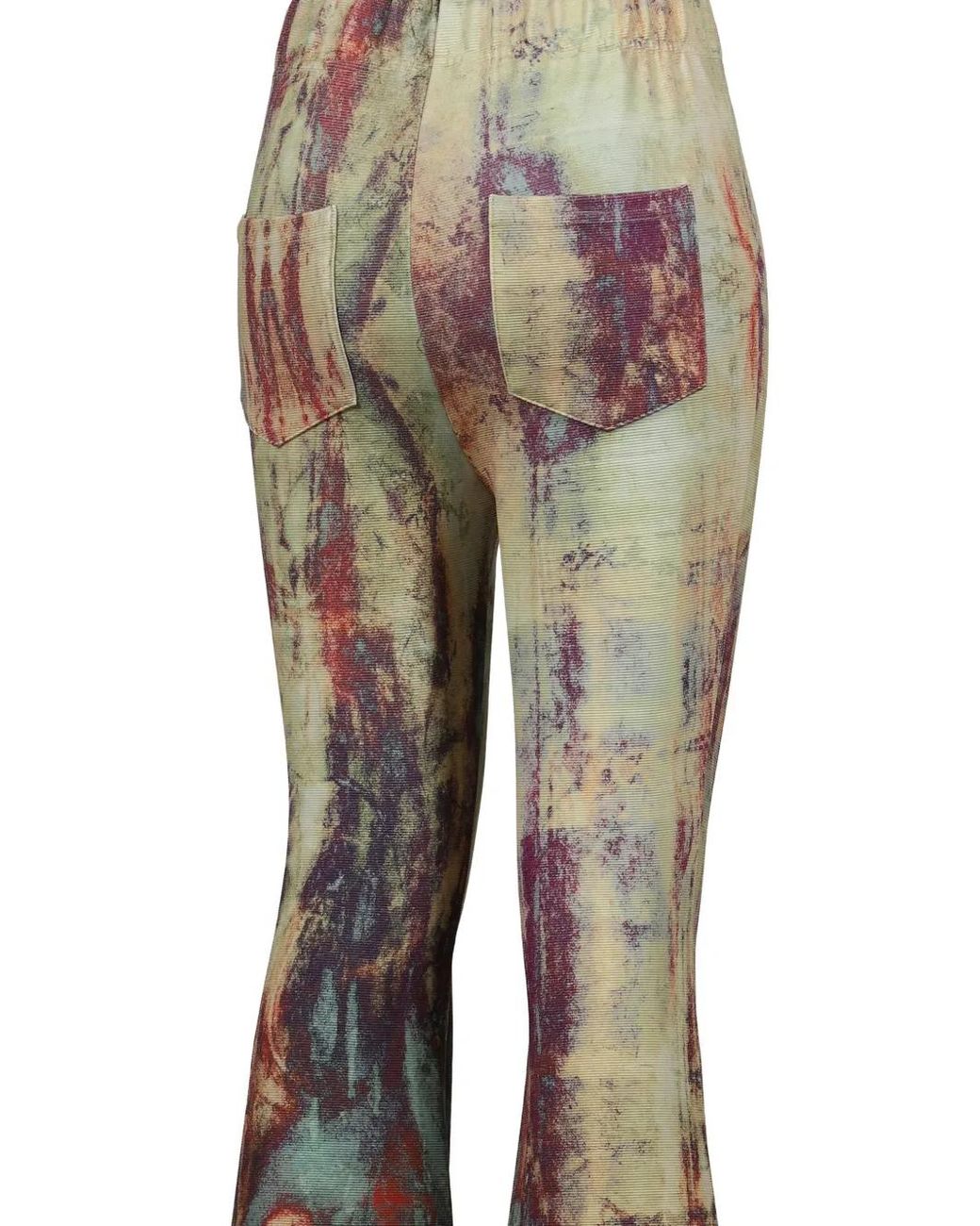 VIVAMUS Yellow Earth Tie-Dye Flared Trousers