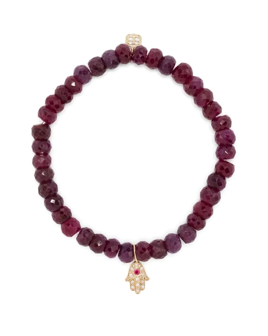Sydney Evan Pink 14Kt Ruby Hamsa Bracelet