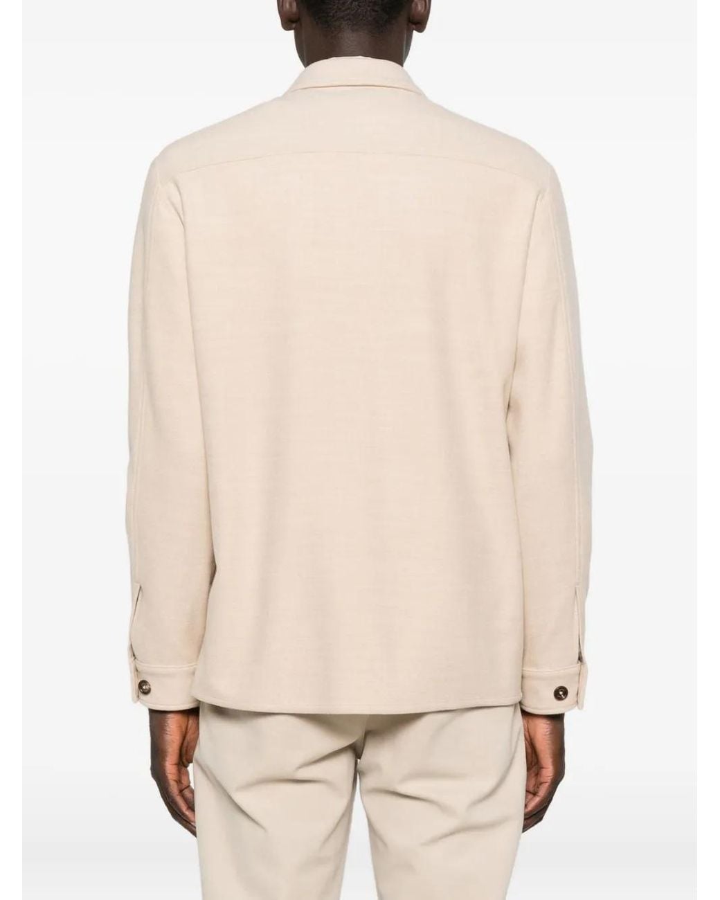 Eleventy Natural Buttoned Flap-Pocket Jacket for men