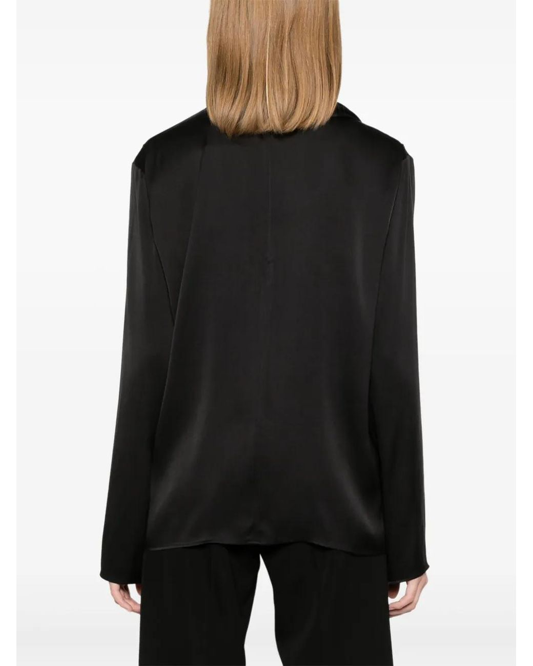 Magda Butrym Black Satin Blouse