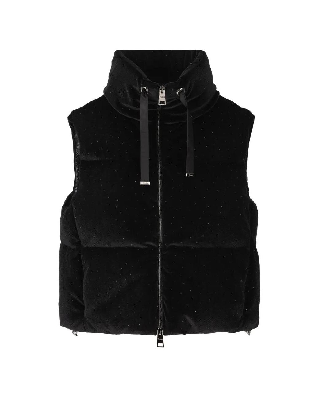 Herno Black Doudoune Brodée De Sequins