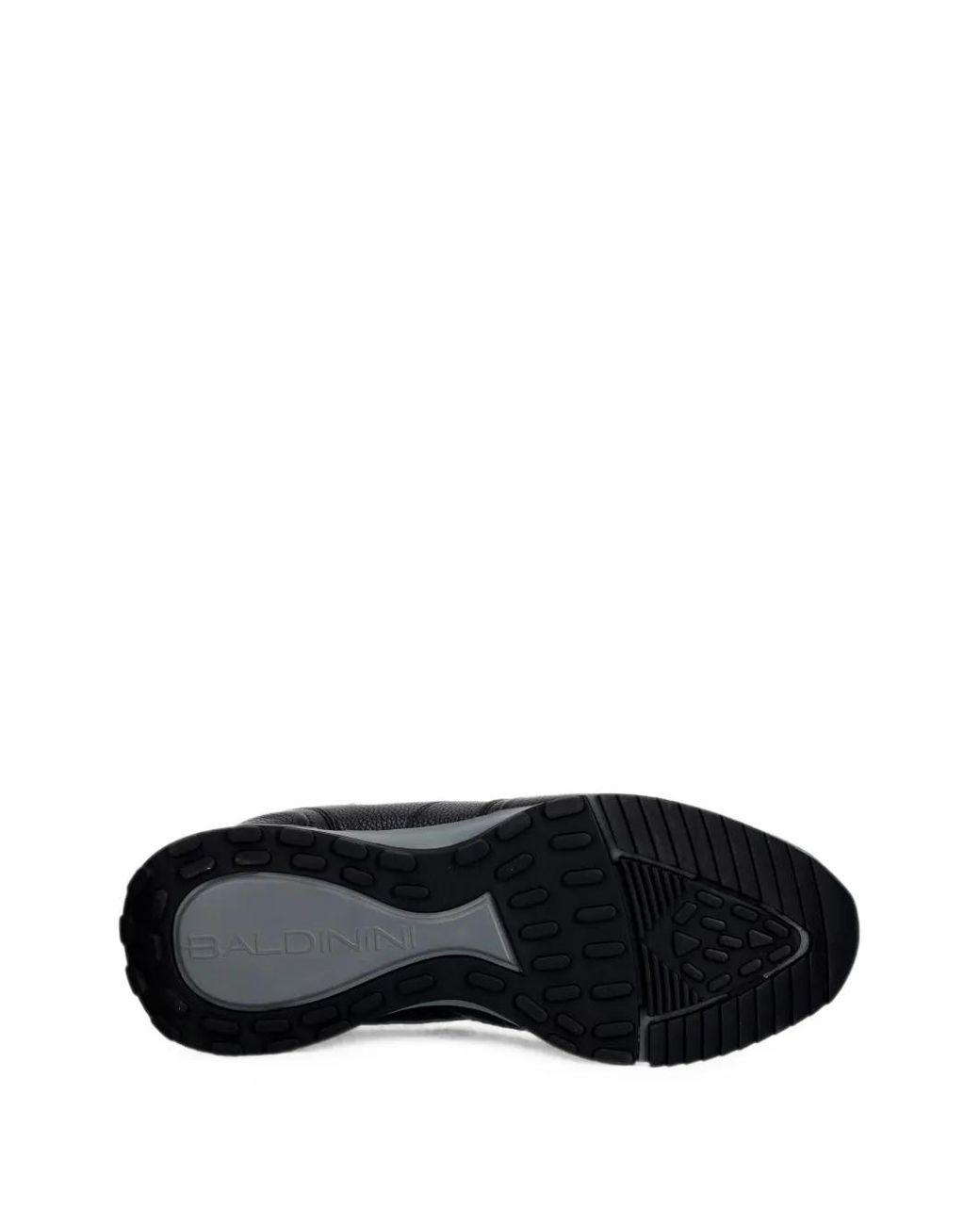 Baldinini Black Shearling-Lined Grained Leather Sneakers for men