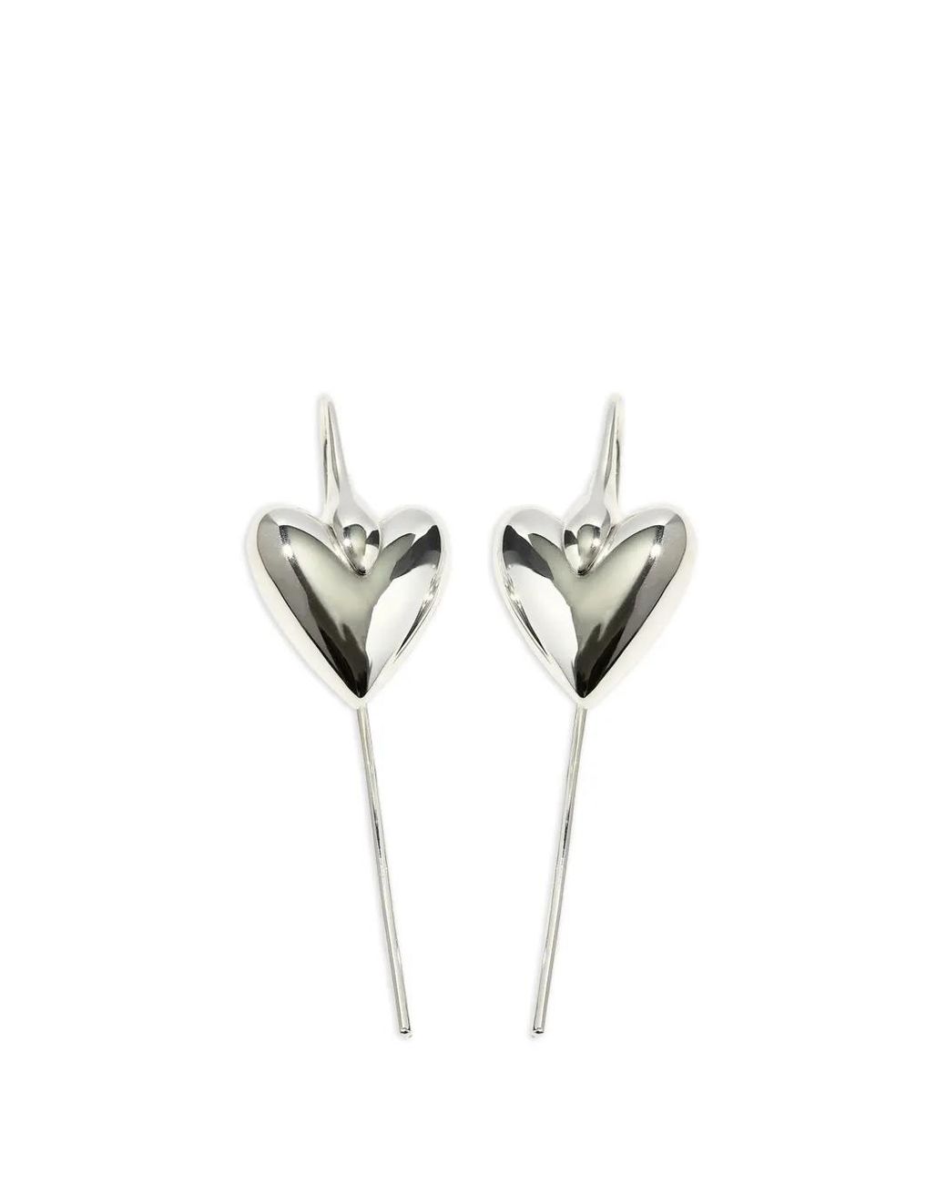 Otiumberg White Carved Heart Hook Earrings