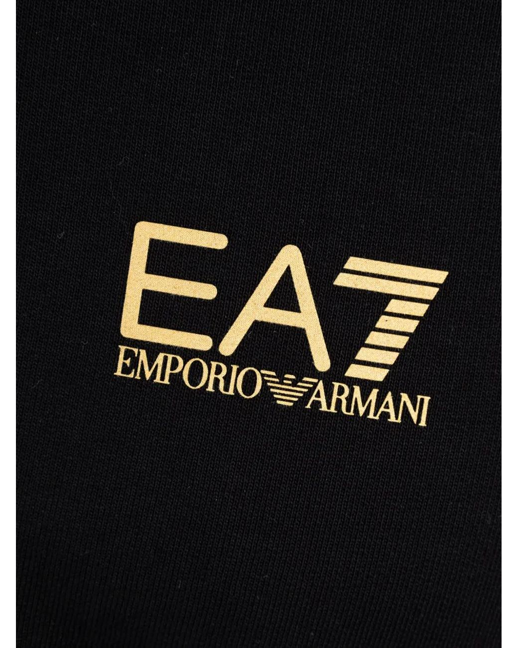 EA7 Black Logo-Print Tracksuit for men