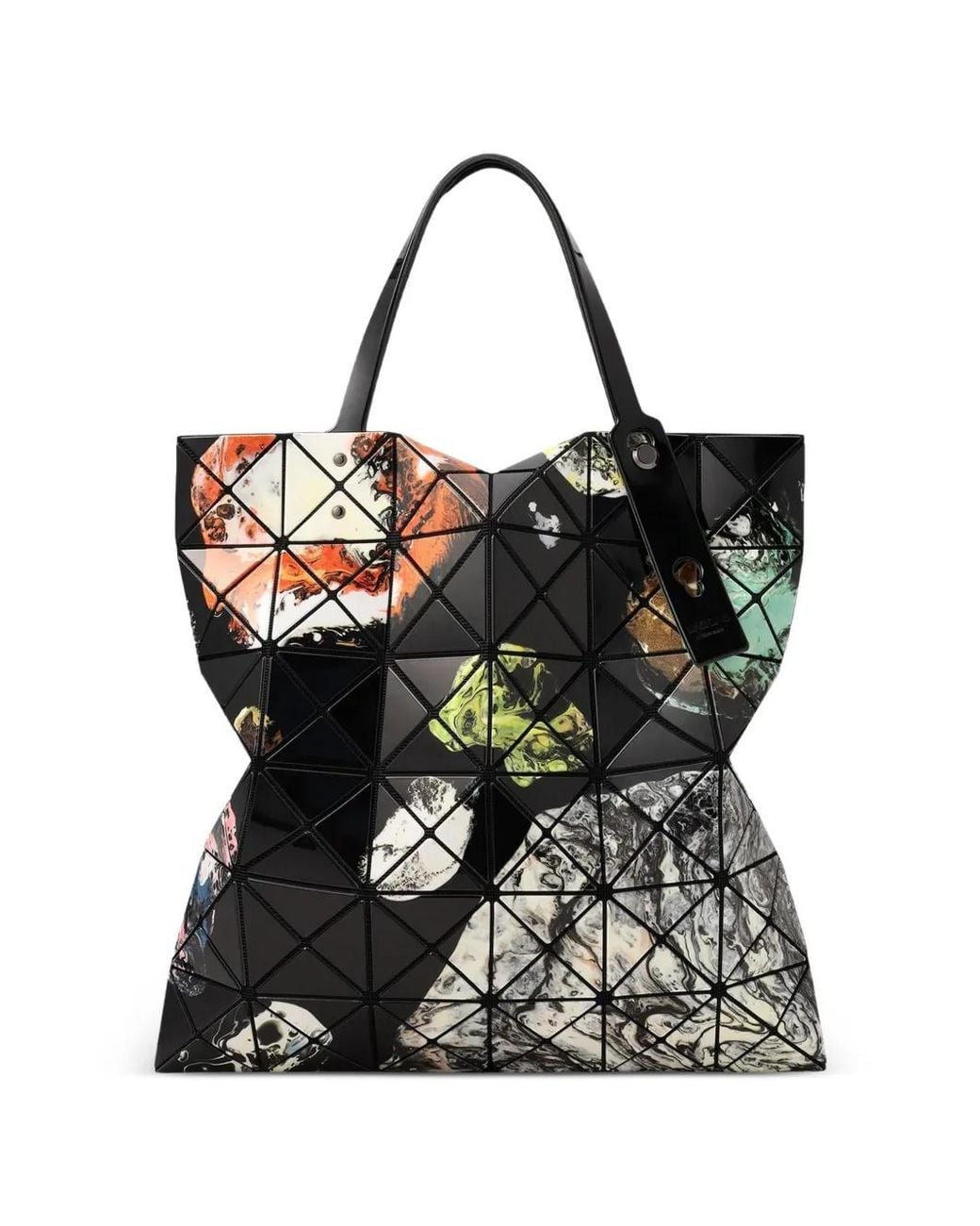 Issey Miyake Black Cosmic Printed Geometric Tote Bag