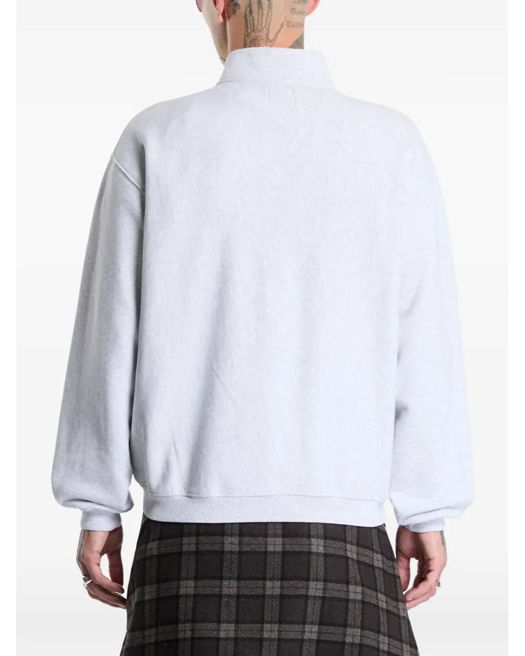 Roa White Logo-Embroidered Half-Zip Sweater