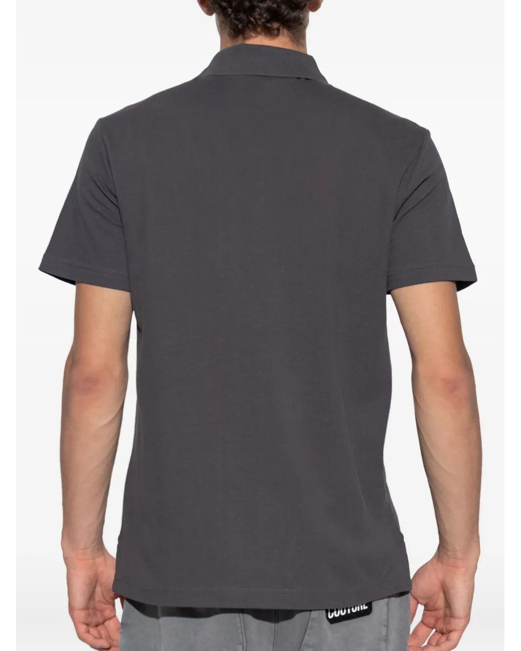 Versace Jeans Couture Gray Logo Cotton Polo Shirt for men