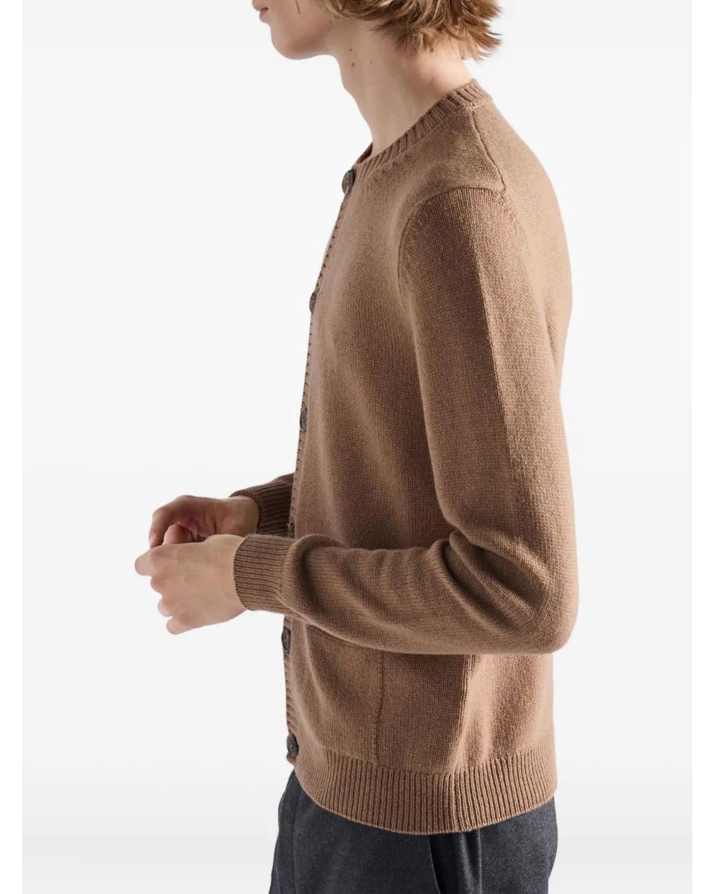 Prada Button-Up Vest Met Patch in het Brown voor heren
