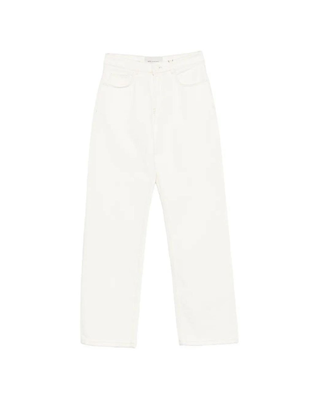 AMI White Logo-Patch Straight-Leg Jeans