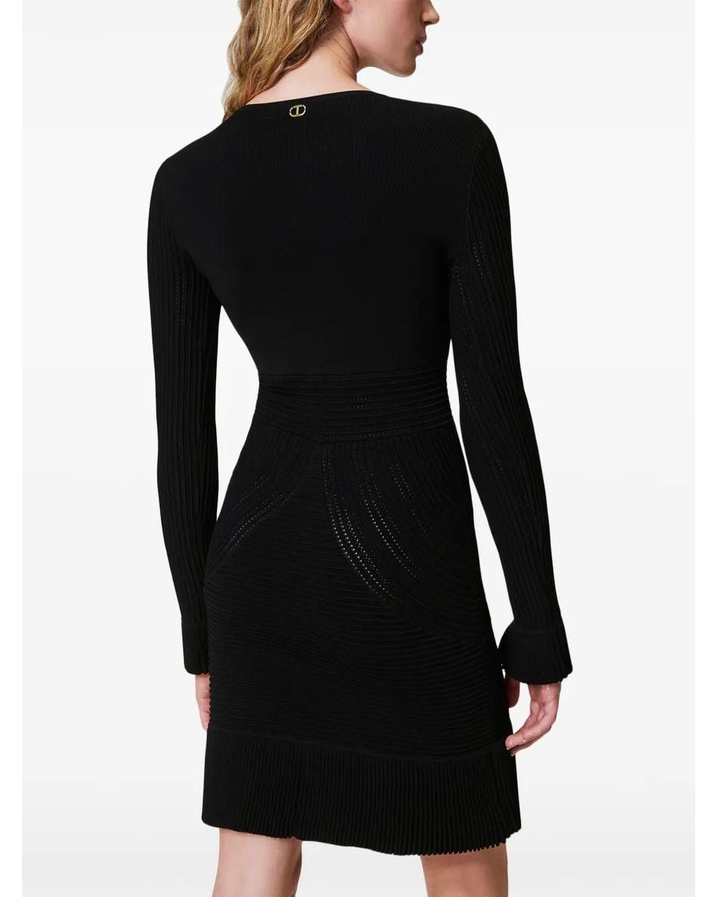 Twinset Black Long-Sleeved Mini Dress