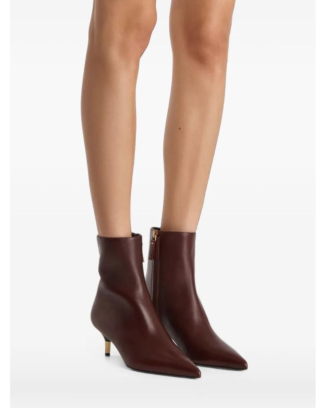 Khaite Brown Bella Pointed Ankle Boots