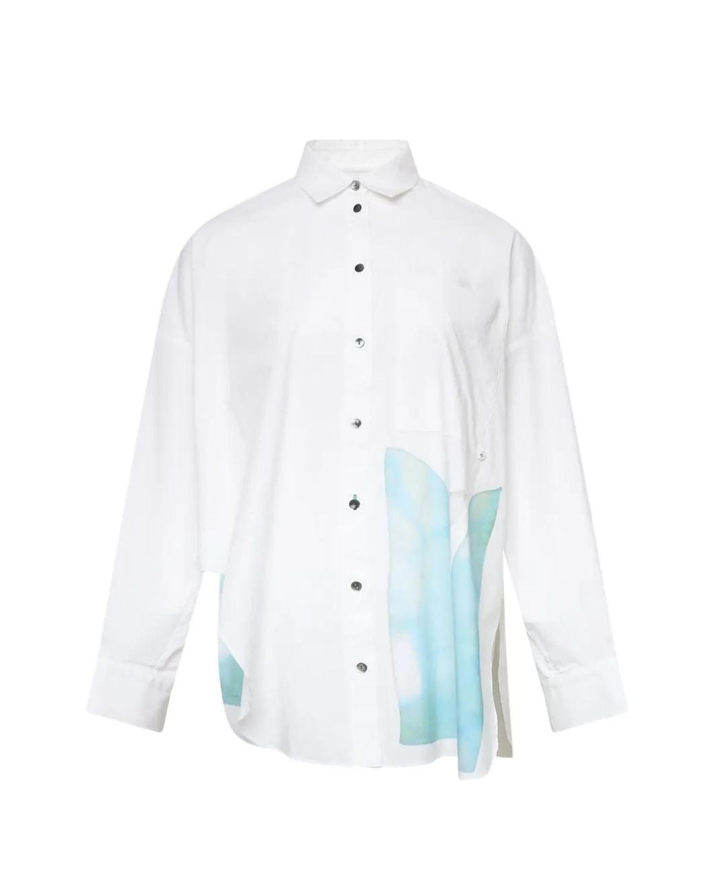Enfold White Leaf-Motif Shirt