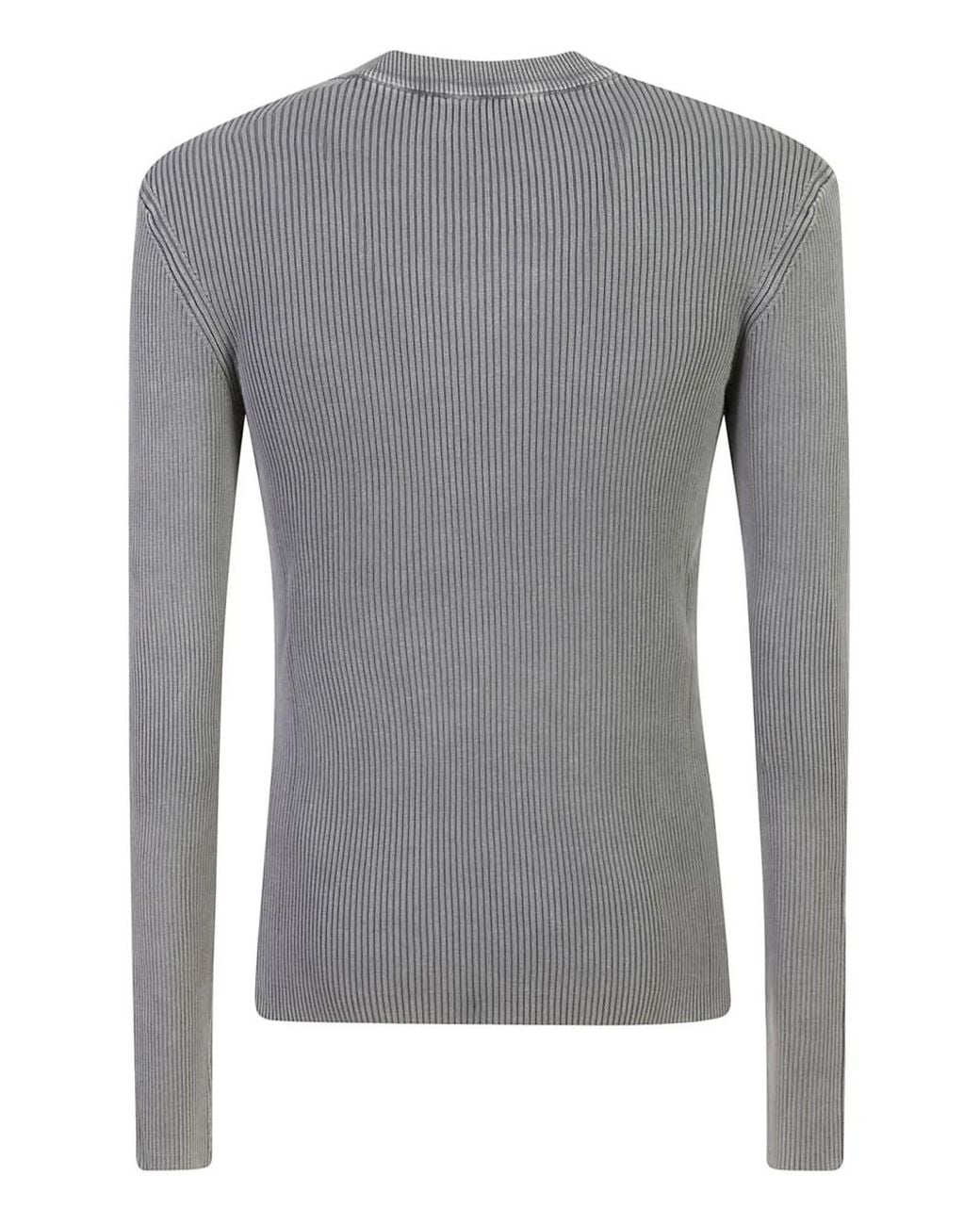 DIESEL Gray K-Darin-A Cut-Out Jumper With Vintage Oval D for men