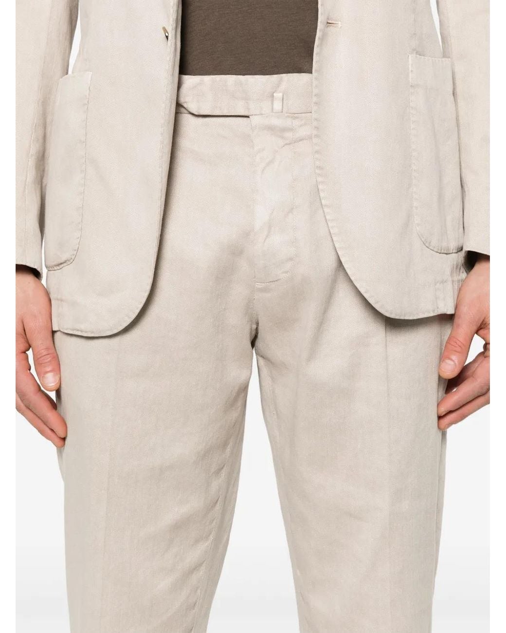 Dell'Oglio Natural Pleat-Detail Suit for men