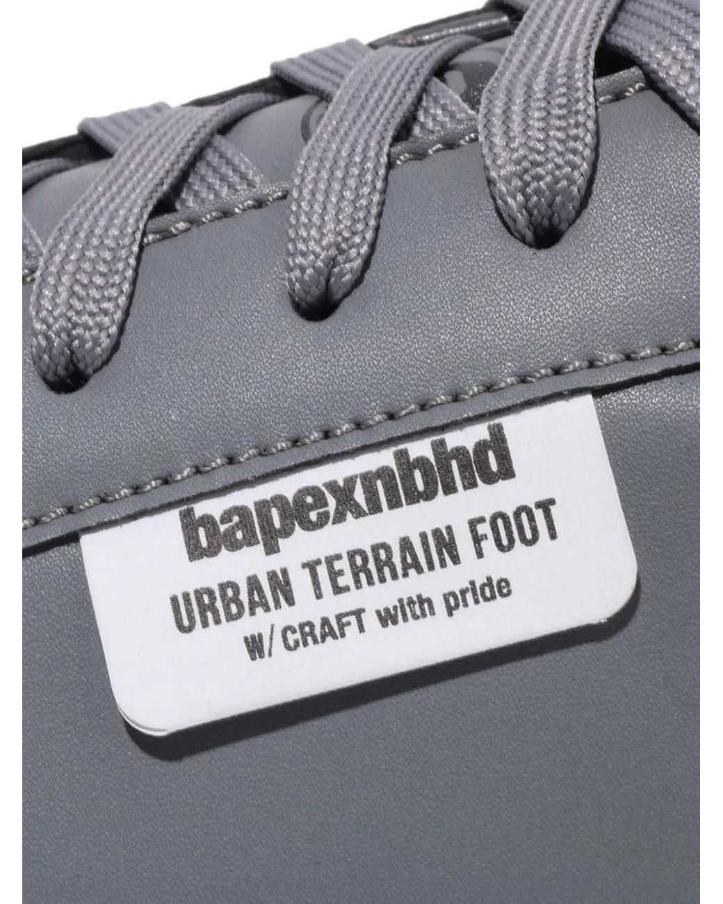 A Bathing Ape Gray X Nbhd Skull Low-Top Sneakers for men