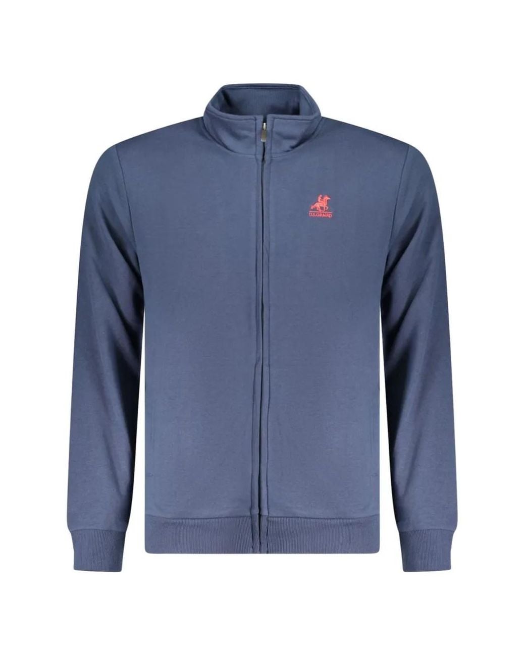 U.S. Grand Blue Zip-Up High-Neck Sweater for men