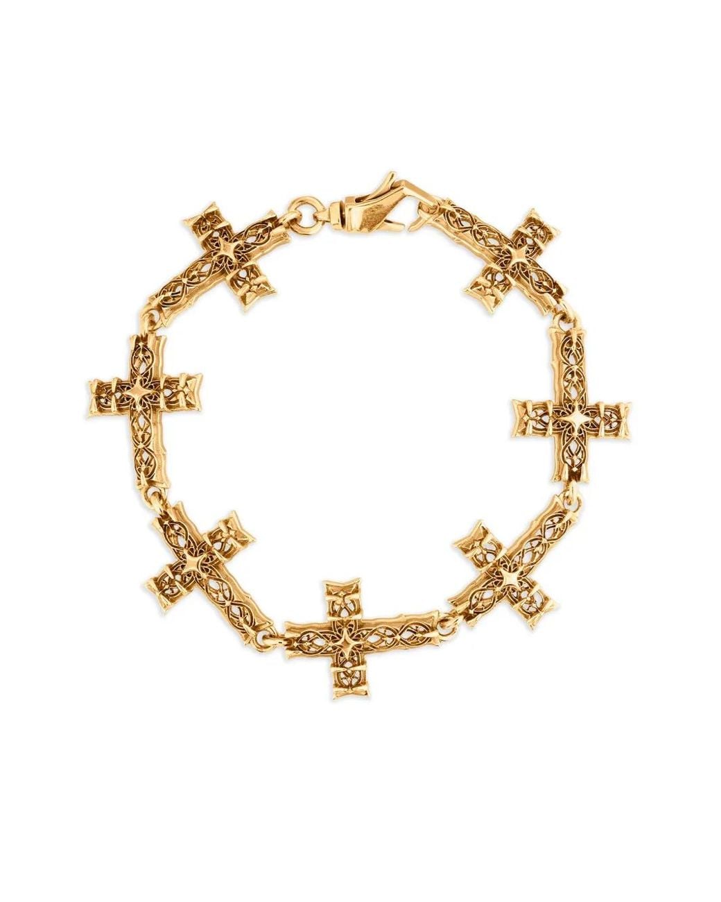 Emanuele Bicocchi Metallic Notre-Dame Cross Bracelet