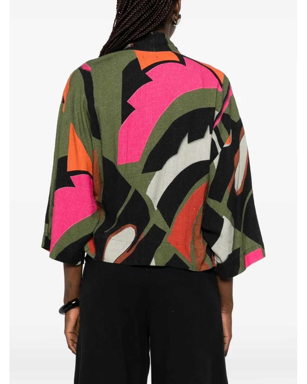 Osklen Red Floral Print Tie Kimono