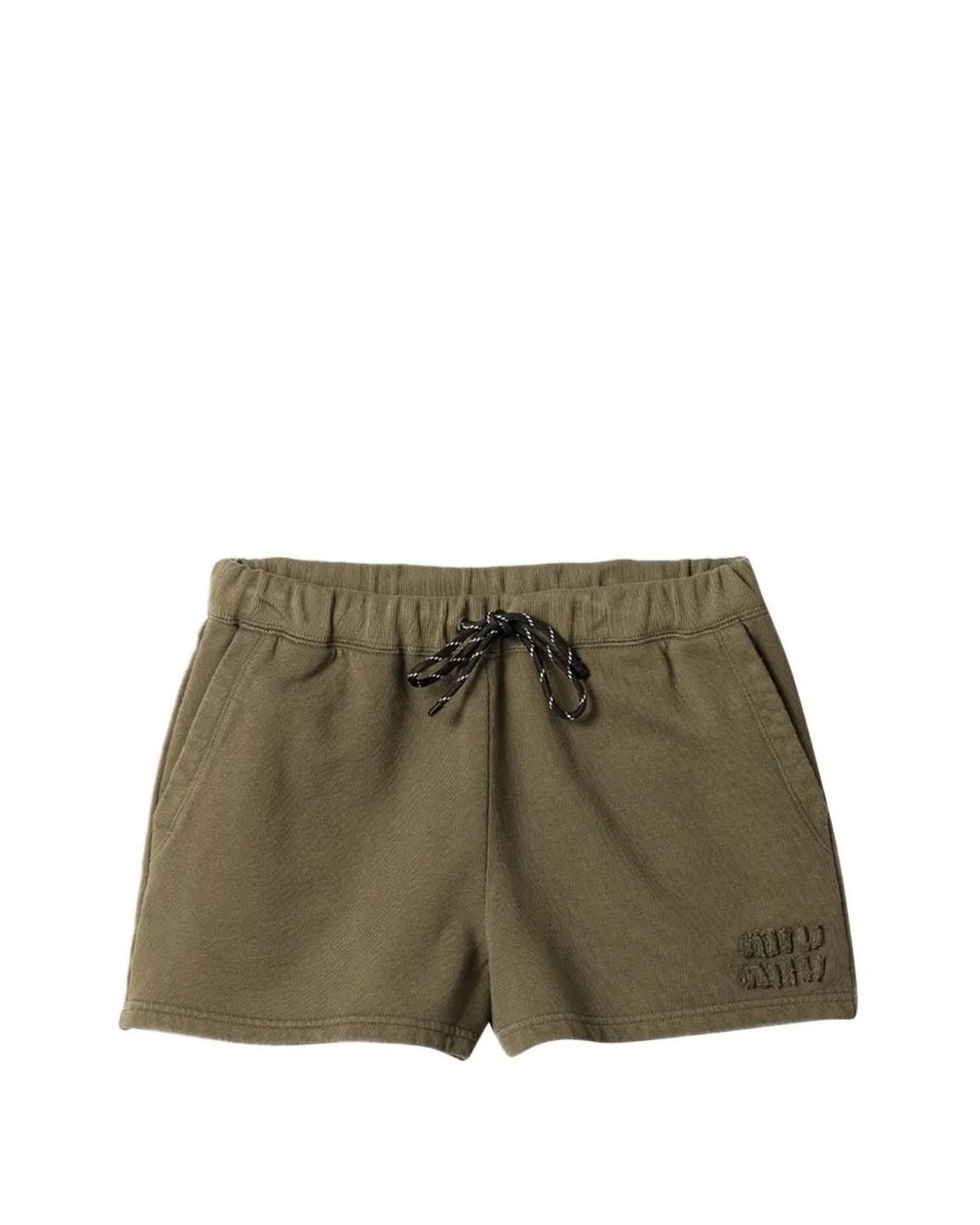 Miu Miu Green Military Cotton Bermuda Shorts