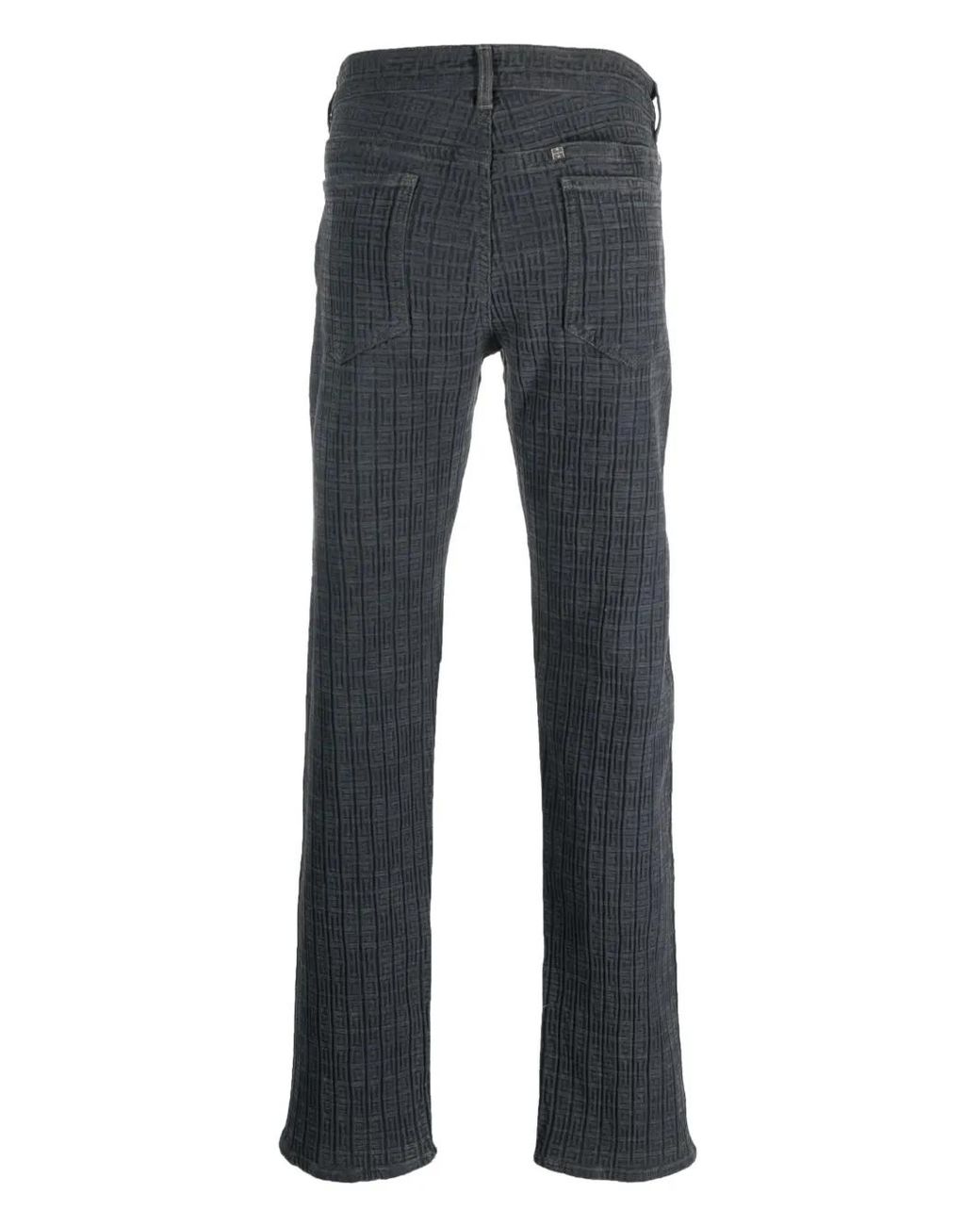 Givenchy Blue 4G-Pattern Zip Jeans for men