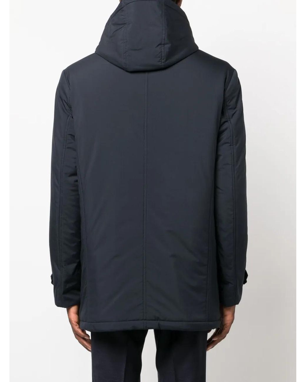 Corneliani Blue Spread-collar Hooded Jacket for men