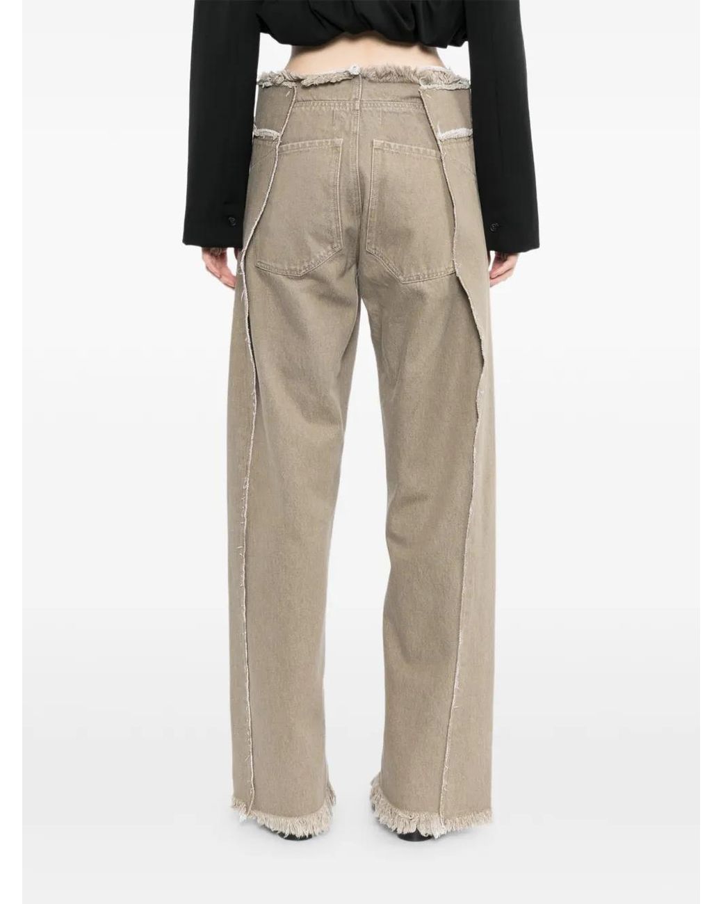 Litkovskaya Natural Frayed Split-Hem Jeans