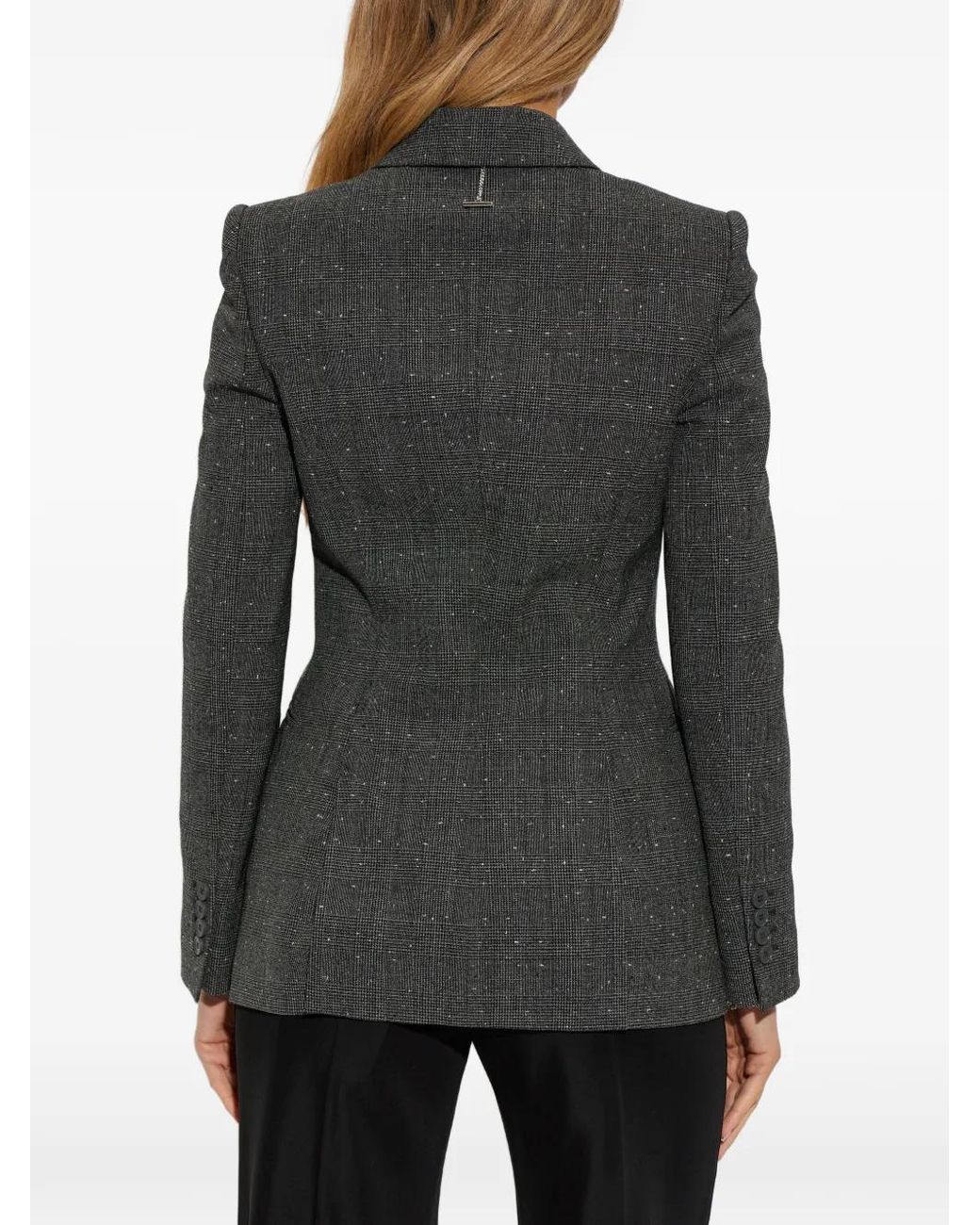 McQueen Black Veste En Laine À Boutonnière Croisée
