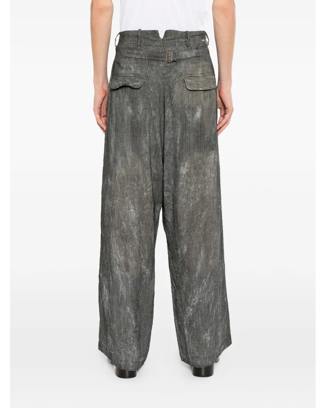 Rundholz Gray Striped Trousers for men