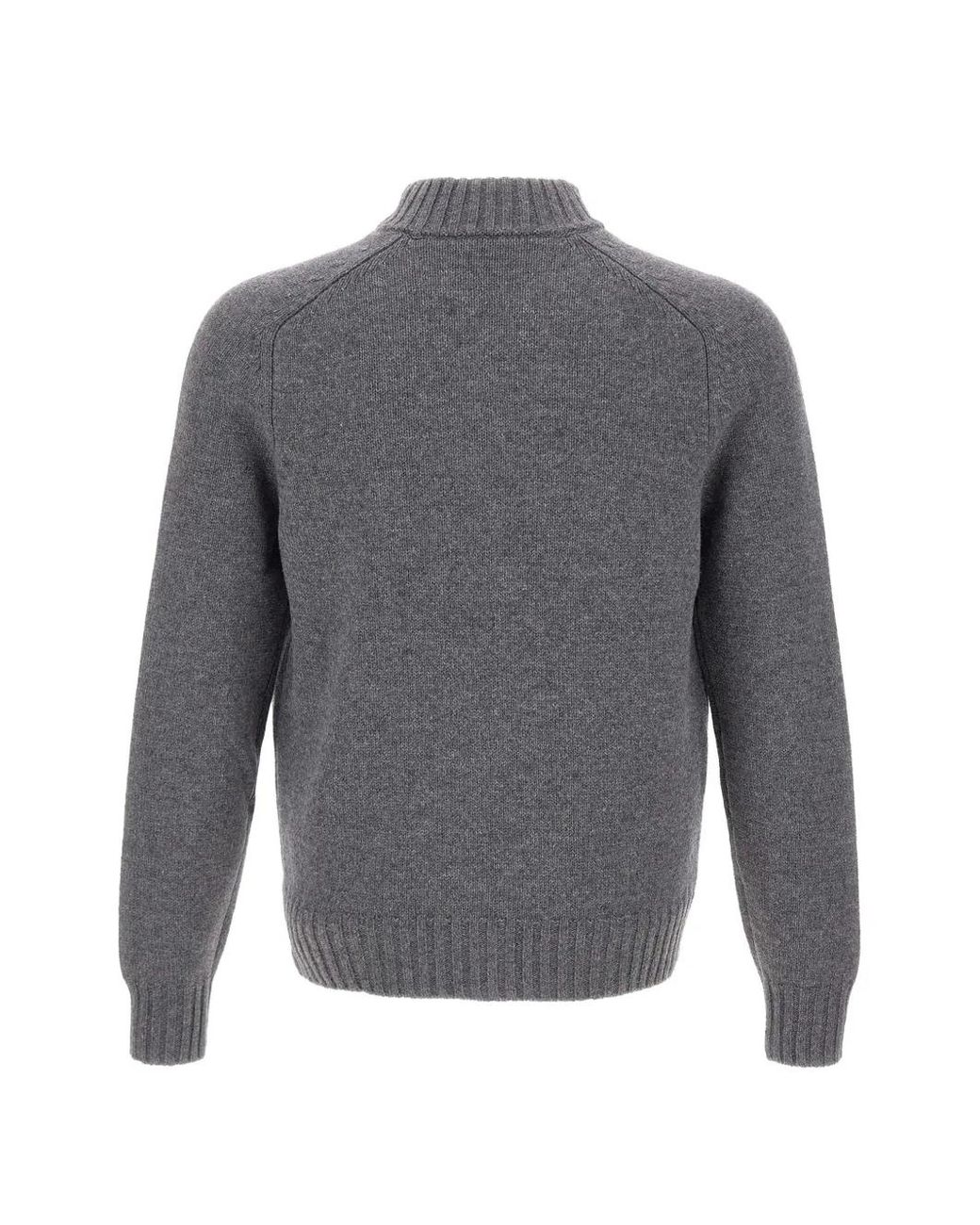 Gran Sasso Gray Zip-Up Wool Cardigan for men