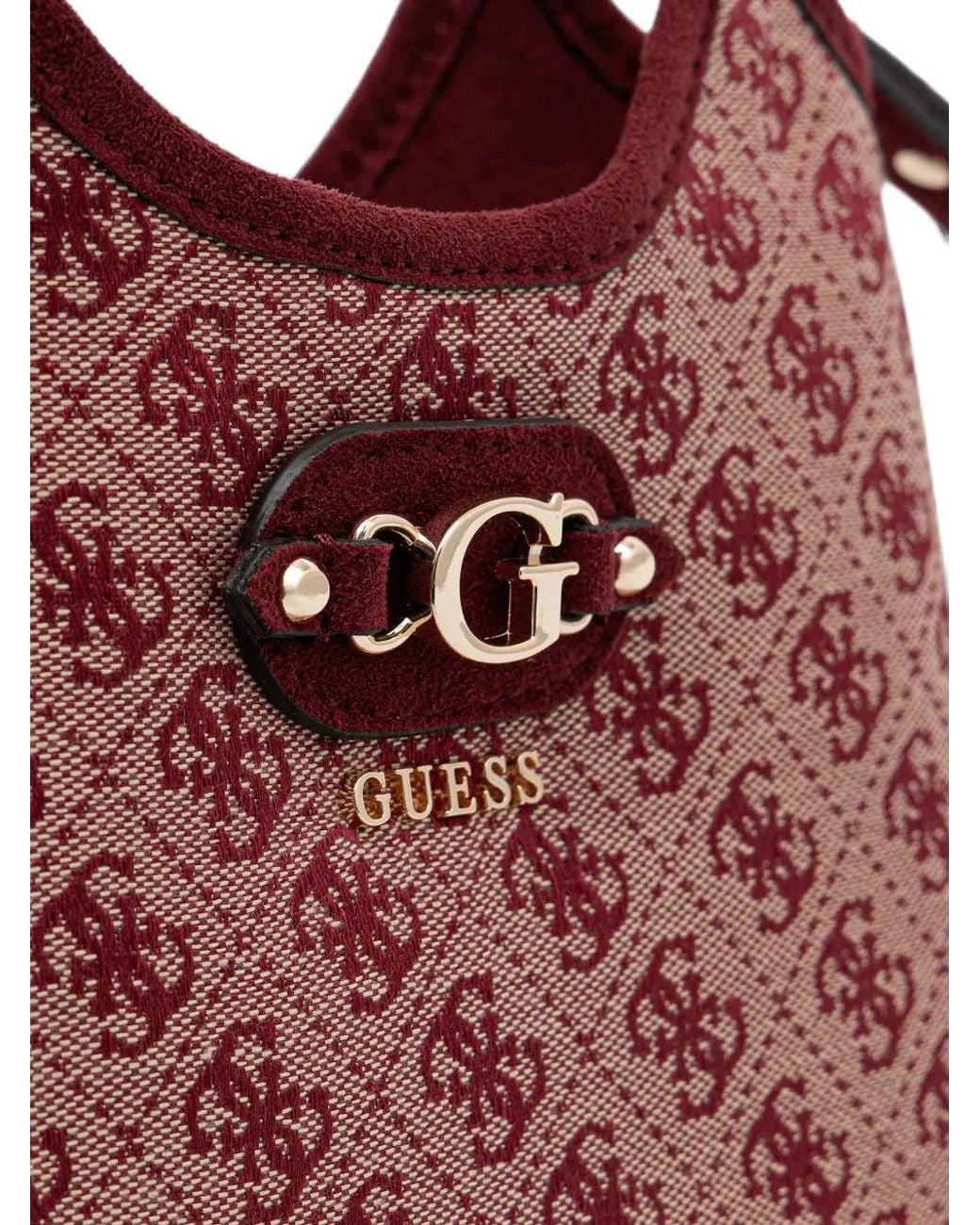 Guess Purple Mini Samantha Monogram-Print Shoulder Bag