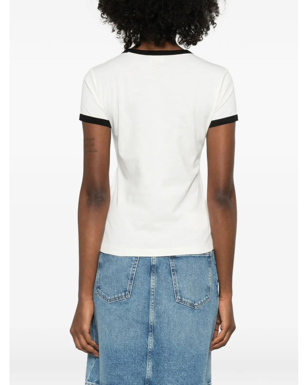 Closed White Contrasting-Trim T-Shirt