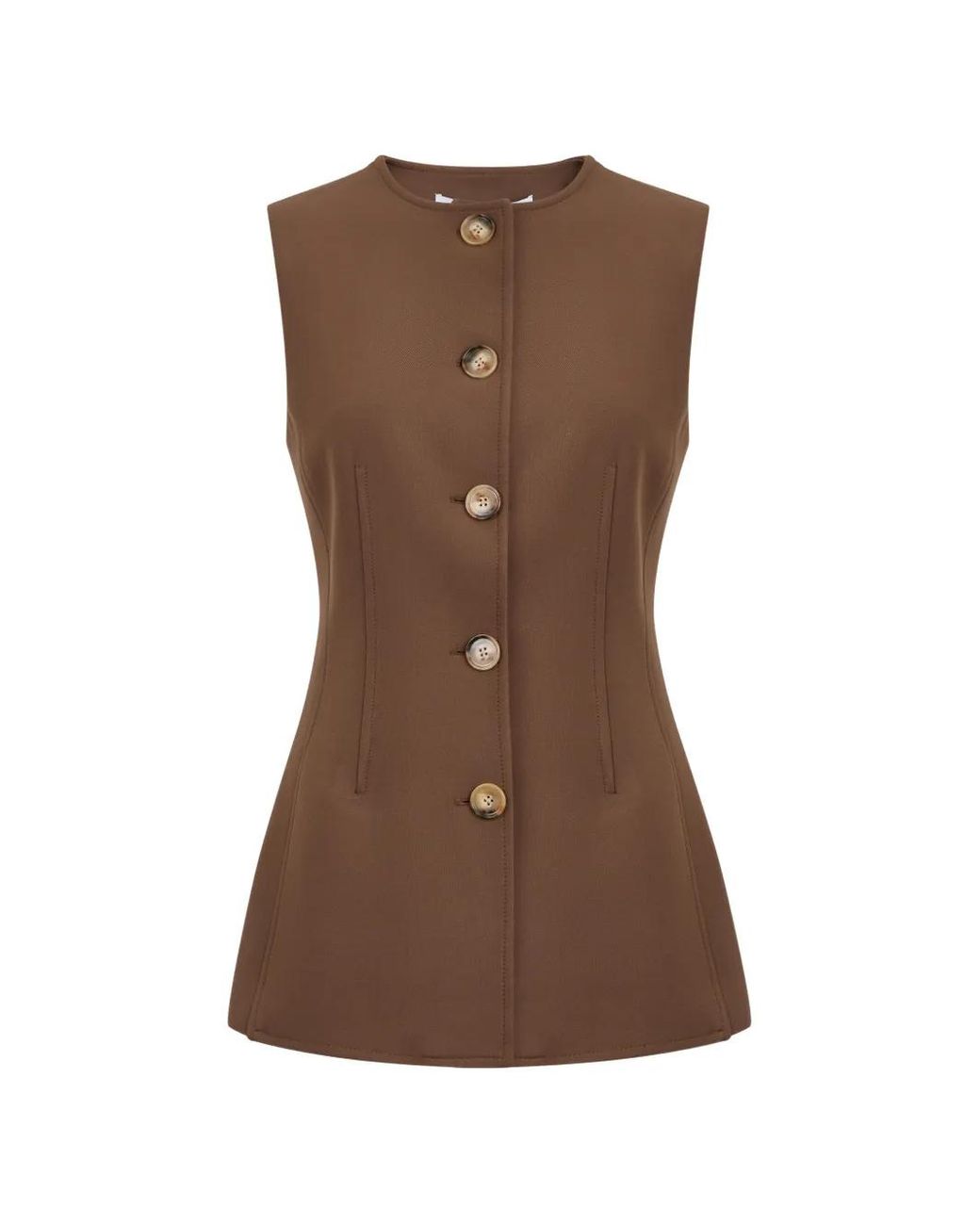 Veronica Beard Brown Jessup Buttoned Waistcoat