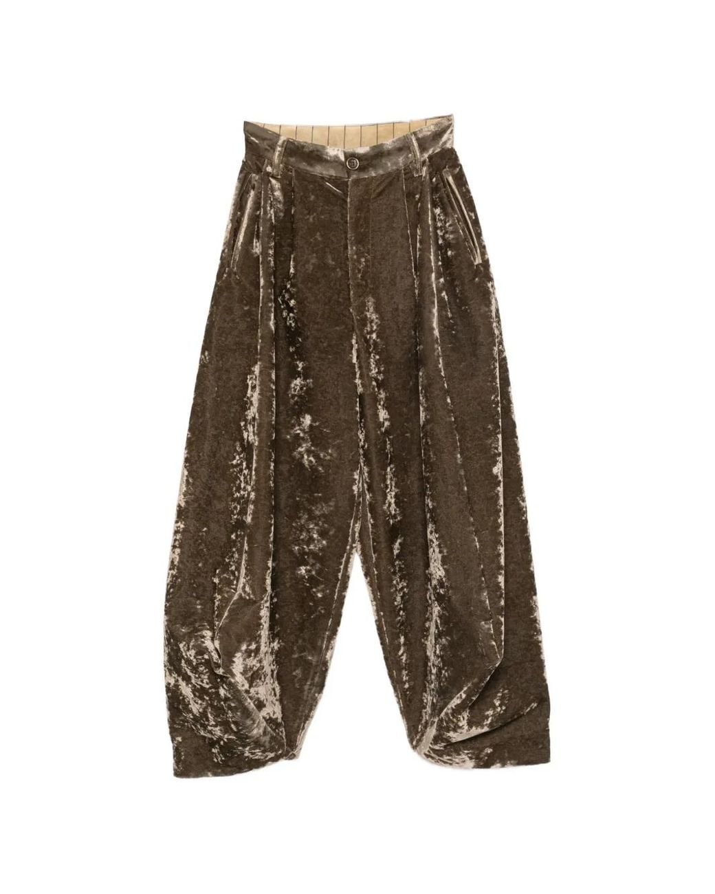 Uma Wang Green Lassie Velvet-Effect Wide-Leg Trousers