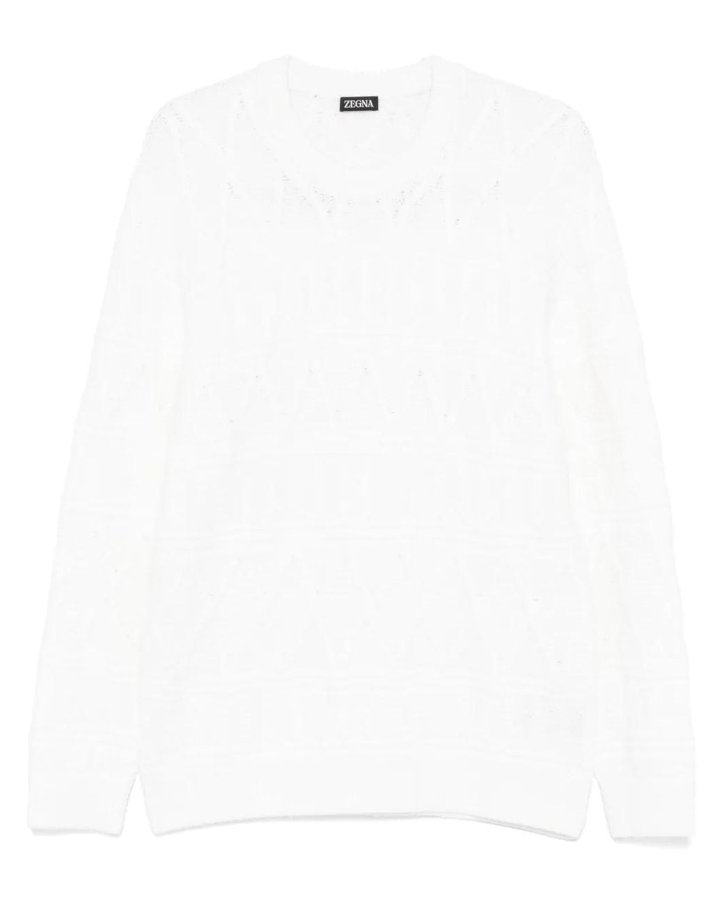 Zegna White Cable-Knit Sweater for men