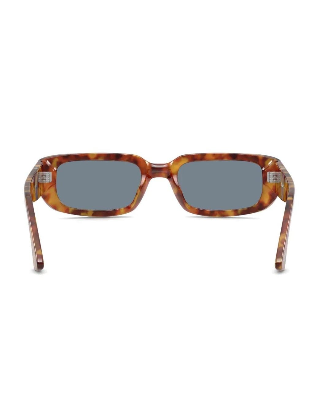 Persol Blue Tortoiseshell-Effect Rectangle-Frame Sunglasses