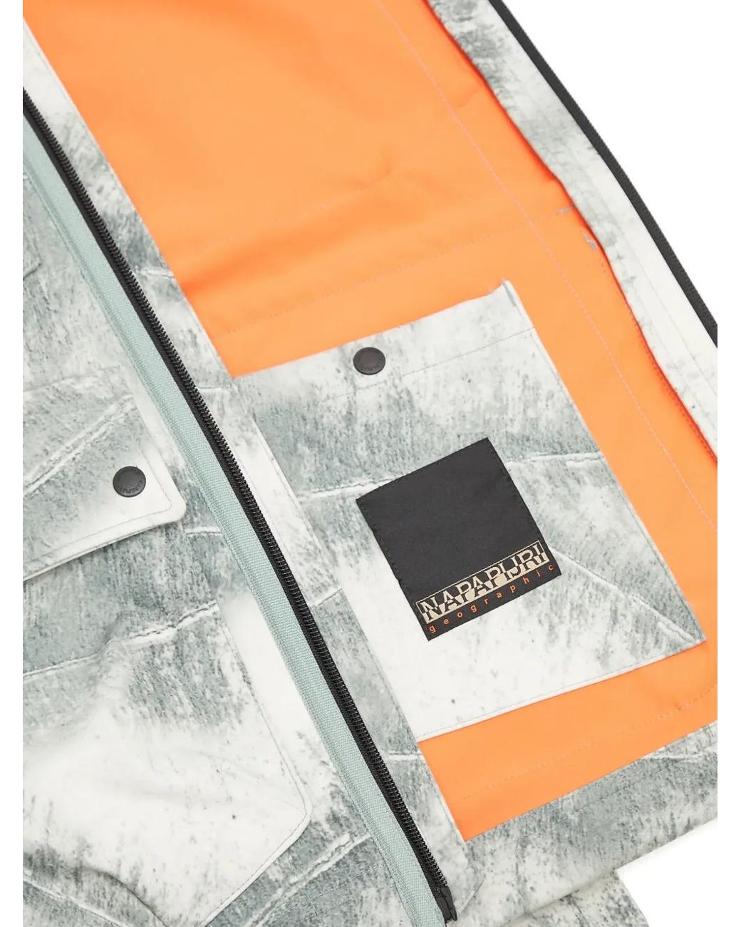 Napapijri Gray Hooded Multi-Pocket Jacket for men