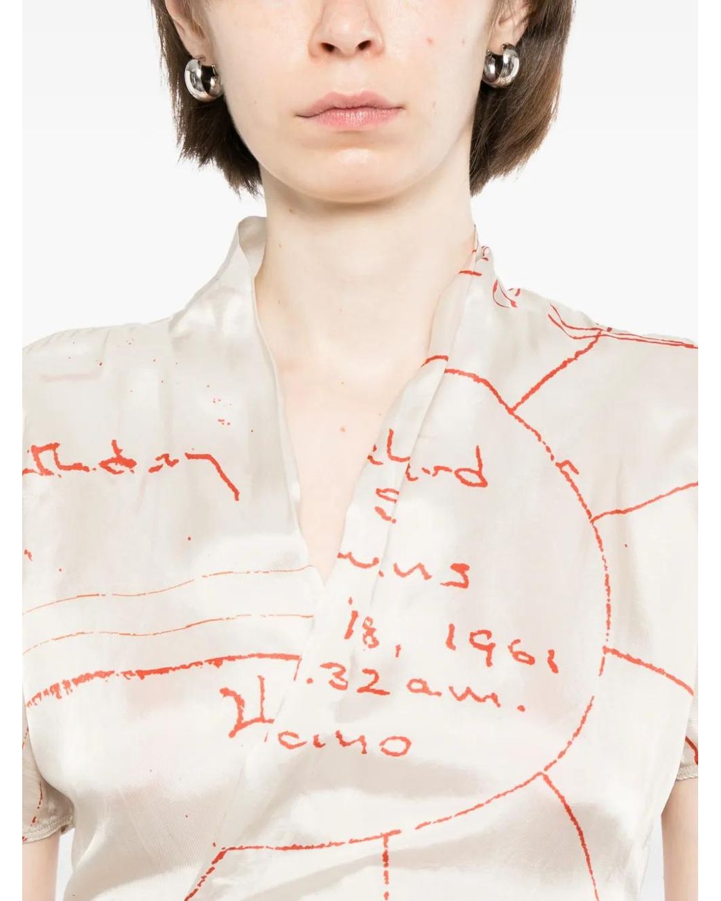 Blusa Wrap Ss Rick Owens de color White
