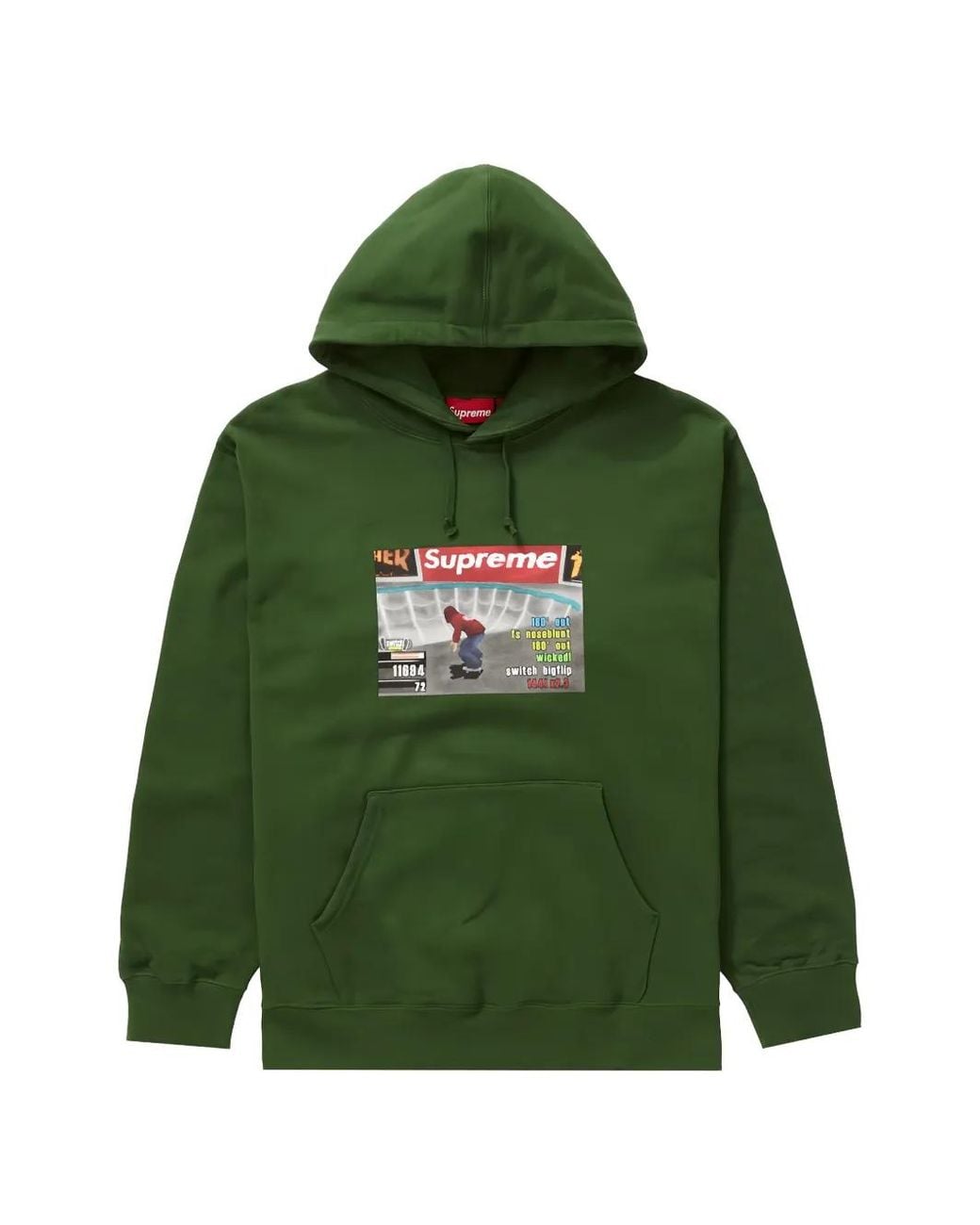 Supreme Green X Thrasher Graphic-Print Hoodie