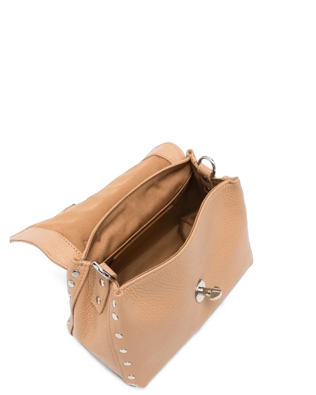 Zanellato Natural Postina Stud-Embellished Leather Clutch Bag