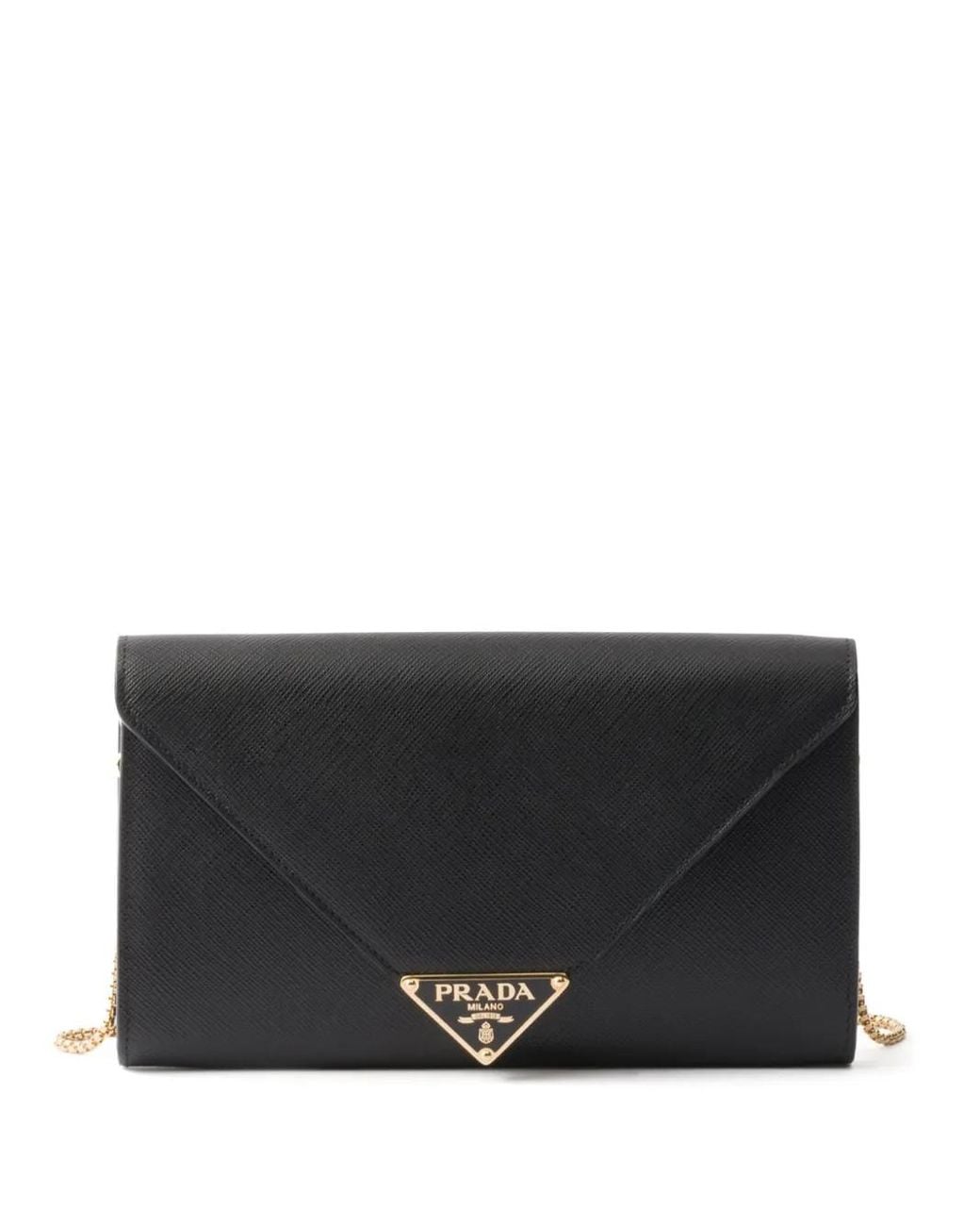 Prada Black Mini Saffiano Leather Clutch Bag