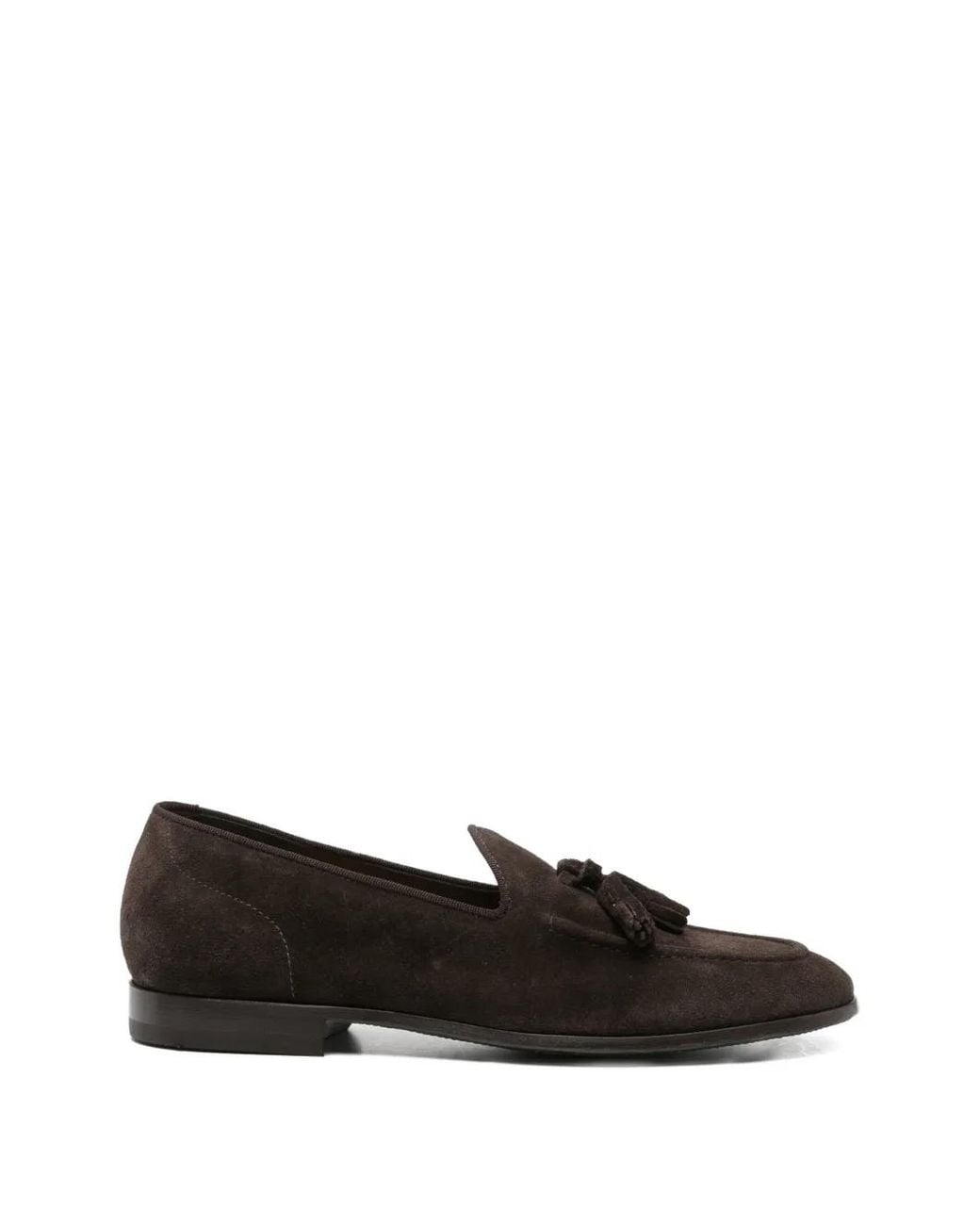 Green George Black Tassel Slip-On Loafers for men