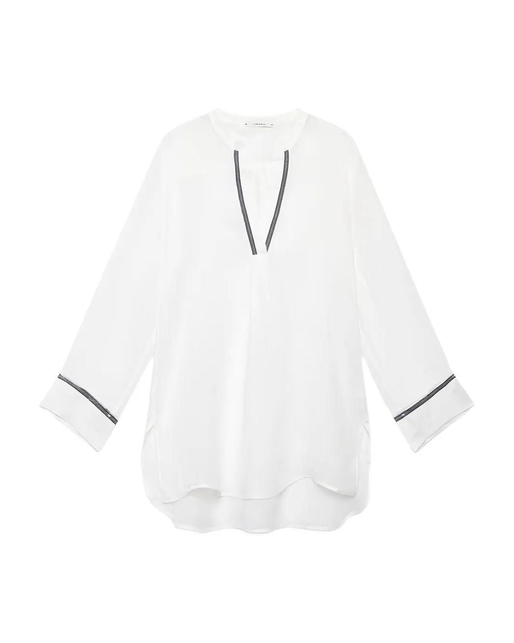 Maliparmi White V-Neck Blouse