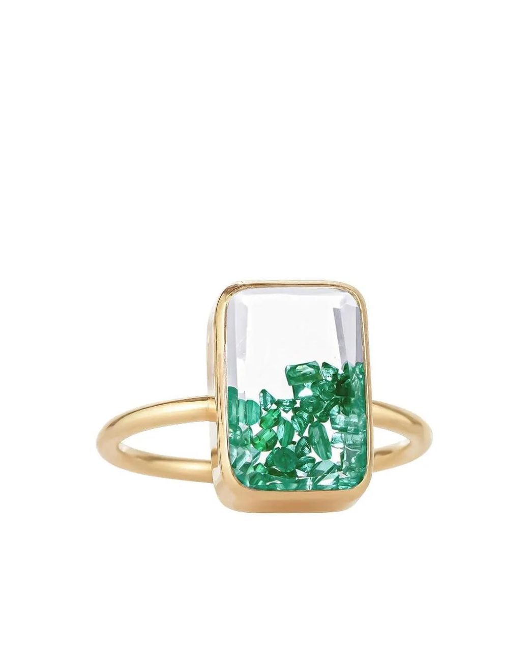Moritz Glik Green 18K Emerald And Sapphire Ring