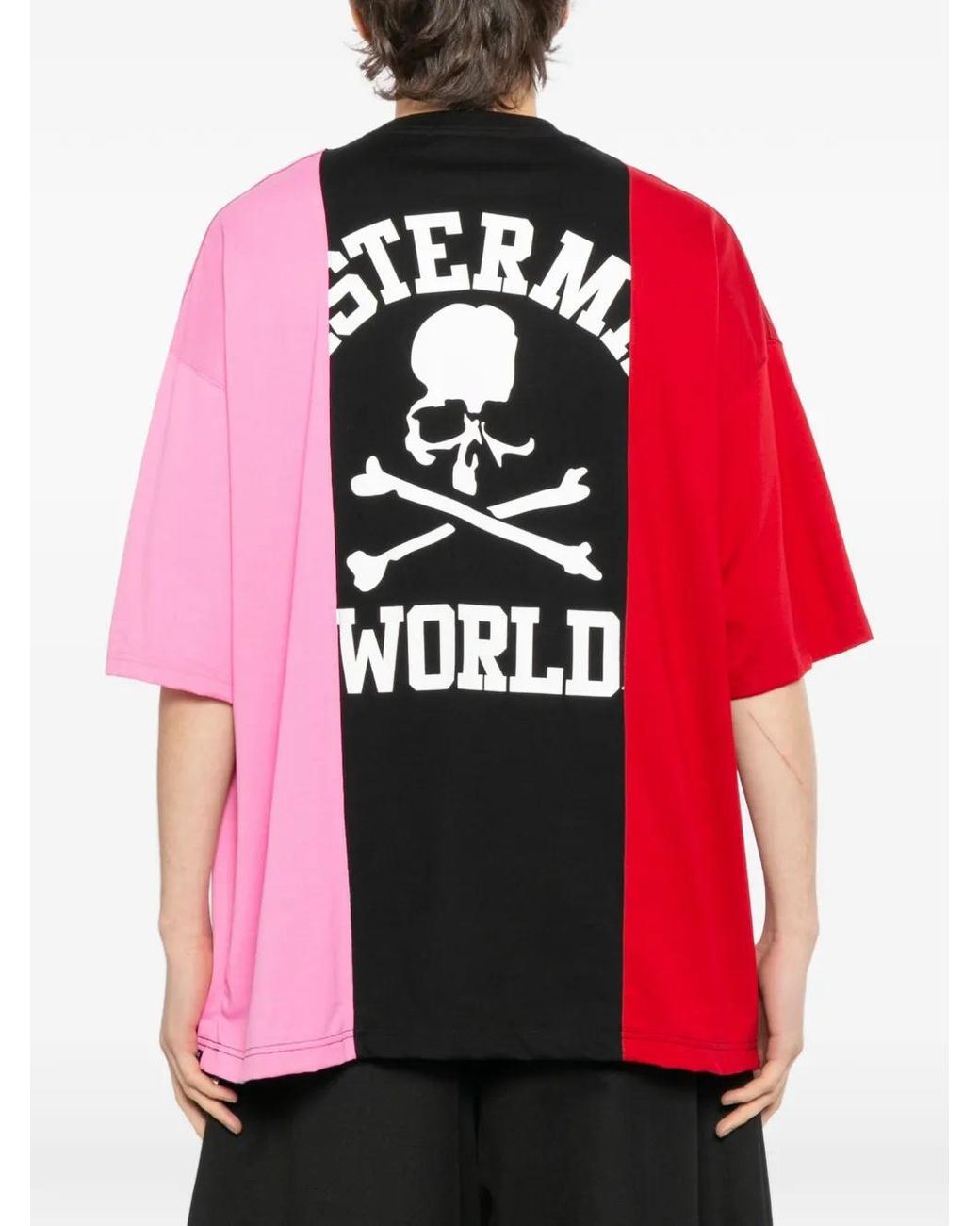 MASTERMIND WORLD Red T-Shirt À Design Colour Block for men
